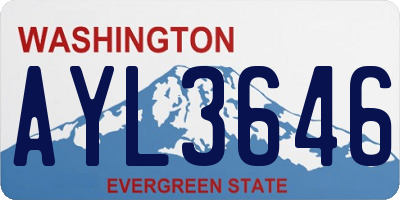 WA license plate AYL3646