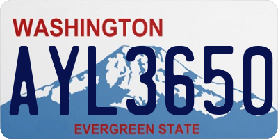 WA license plate AYL3650