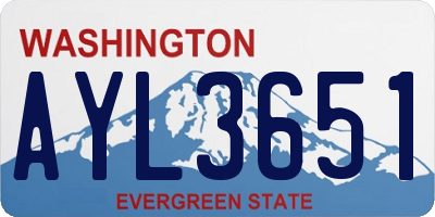 WA license plate AYL3651