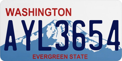 WA license plate AYL3654