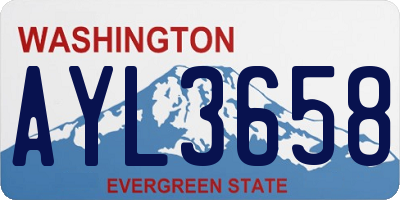 WA license plate AYL3658