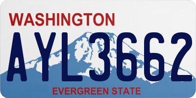 WA license plate AYL3662
