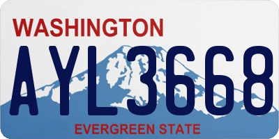 WA license plate AYL3668