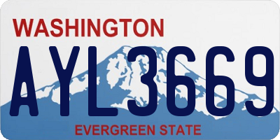 WA license plate AYL3669