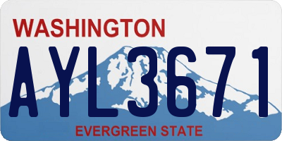WA license plate AYL3671