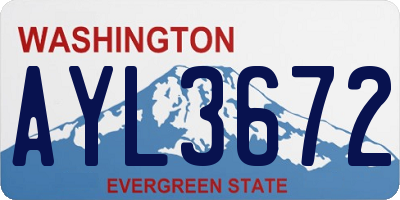 WA license plate AYL3672