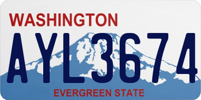 WA license plate AYL3674
