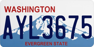 WA license plate AYL3675