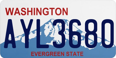 WA license plate AYL3680