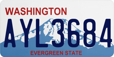 WA license plate AYL3684
