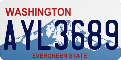 WA license plate AYL3689