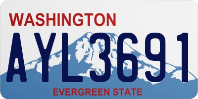 WA license plate AYL3691