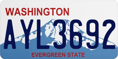 WA license plate AYL3692