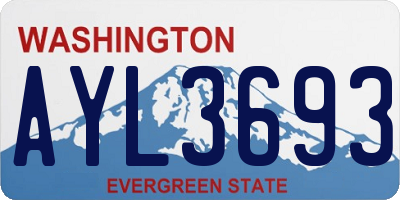 WA license plate AYL3693