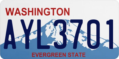 WA license plate AYL3701