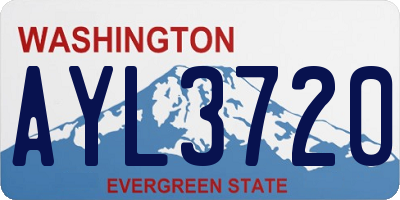 WA license plate AYL3720