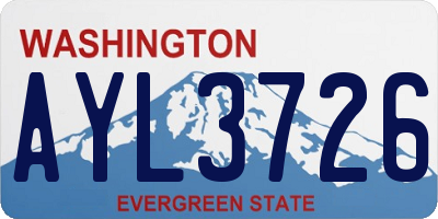 WA license plate AYL3726