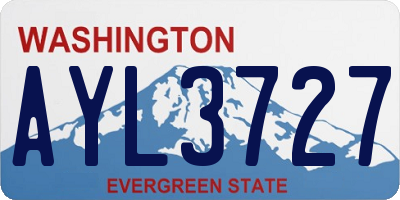 WA license plate AYL3727
