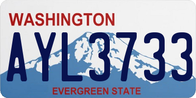WA license plate AYL3733
