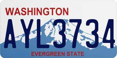 WA license plate AYL3734