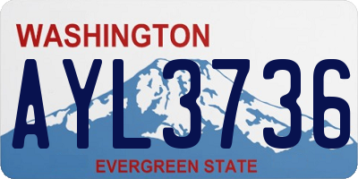 WA license plate AYL3736