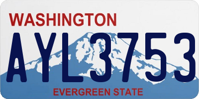 WA license plate AYL3753
