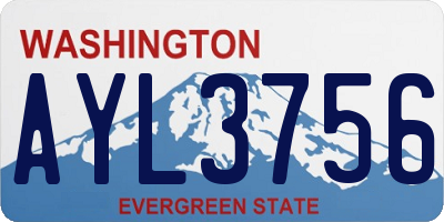 WA license plate AYL3756