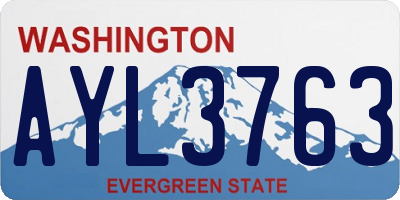 WA license plate AYL3763