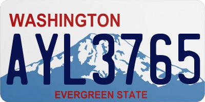WA license plate AYL3765