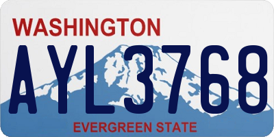 WA license plate AYL3768