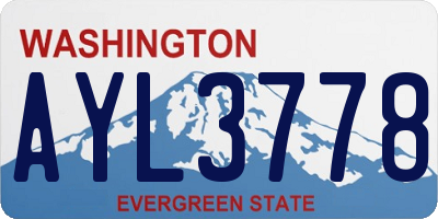 WA license plate AYL3778