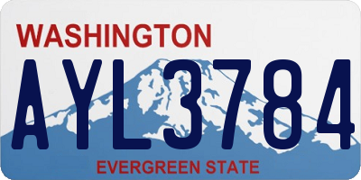 WA license plate AYL3784