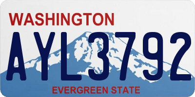 WA license plate AYL3792