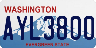 WA license plate AYL3800