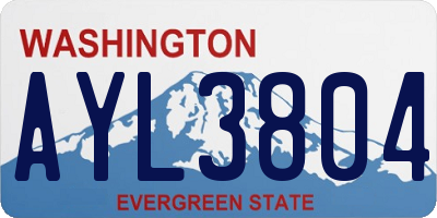 WA license plate AYL3804