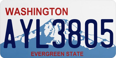 WA license plate AYL3805