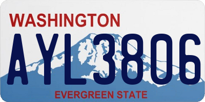 WA license plate AYL3806