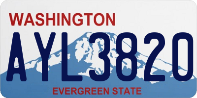 WA license plate AYL3820