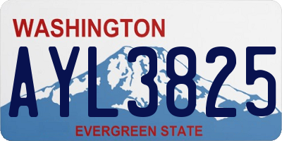 WA license plate AYL3825