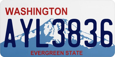 WA license plate AYL3836