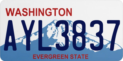 WA license plate AYL3837
