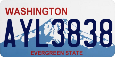WA license plate AYL3838