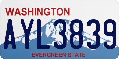 WA license plate AYL3839