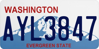 WA license plate AYL3847