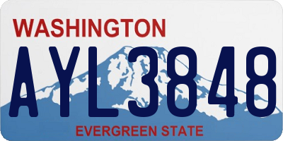 WA license plate AYL3848