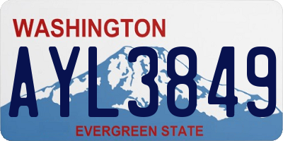 WA license plate AYL3849