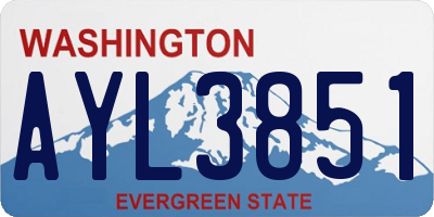 WA license plate AYL3851