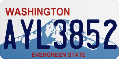 WA license plate AYL3852