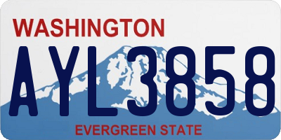 WA license plate AYL3858