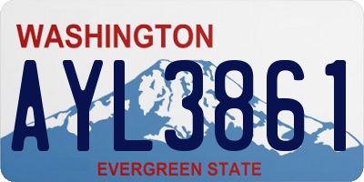 WA license plate AYL3861